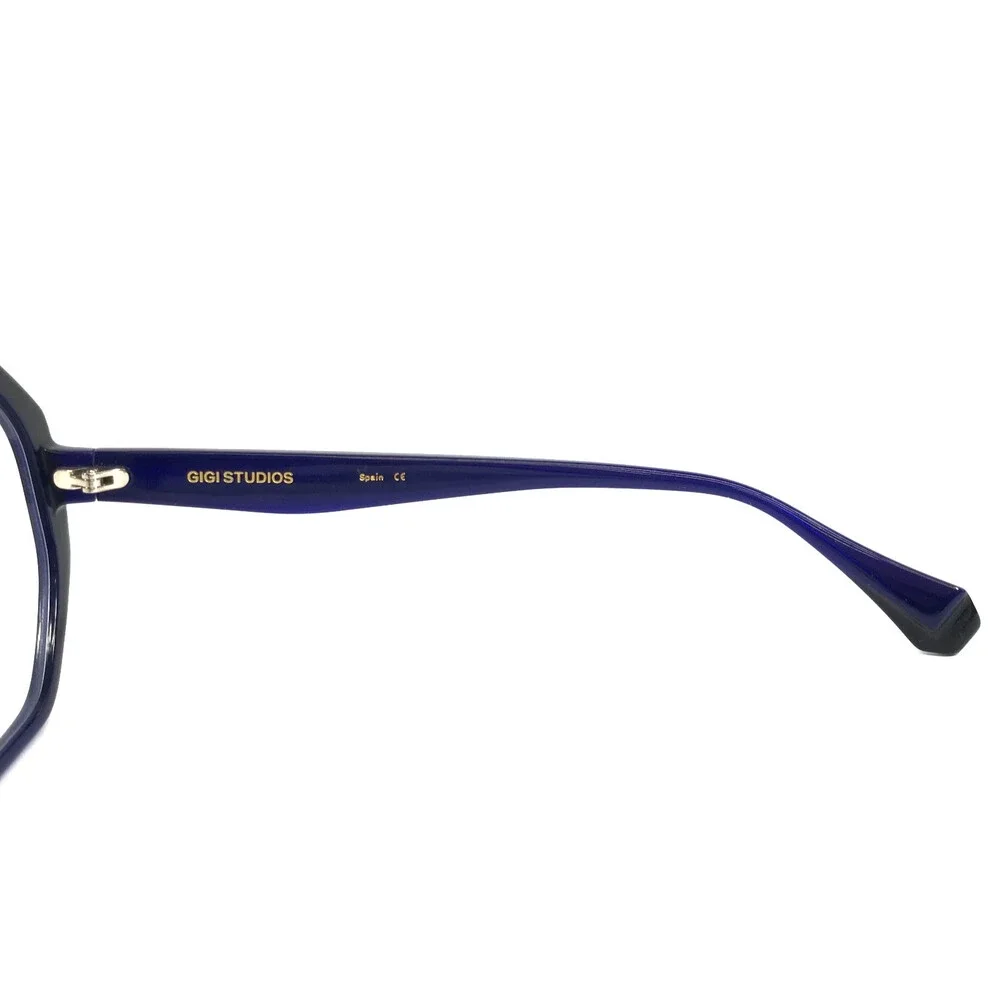 Gigi Studios Eyeglasses Frames CHRISTINE 6767/3 Black Blue Geometric 54-18-140